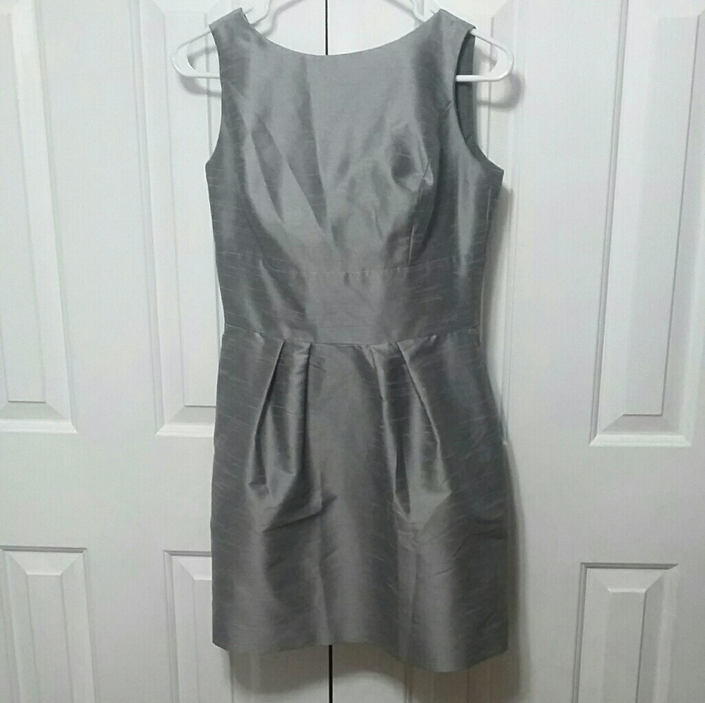 Alfred Sung Silver Cocktail/Bridesmaid Dress